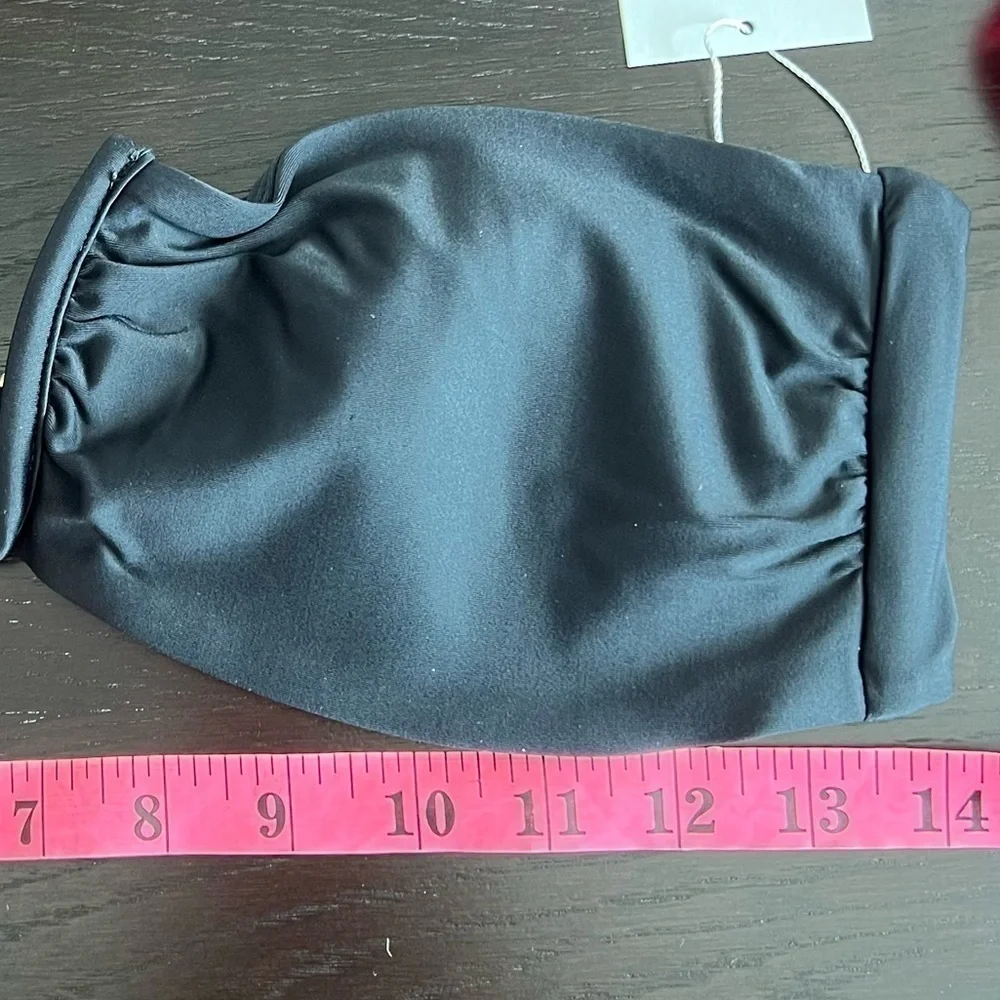 Andie Swim Black Bandeau Padded Scala bikini top NWT